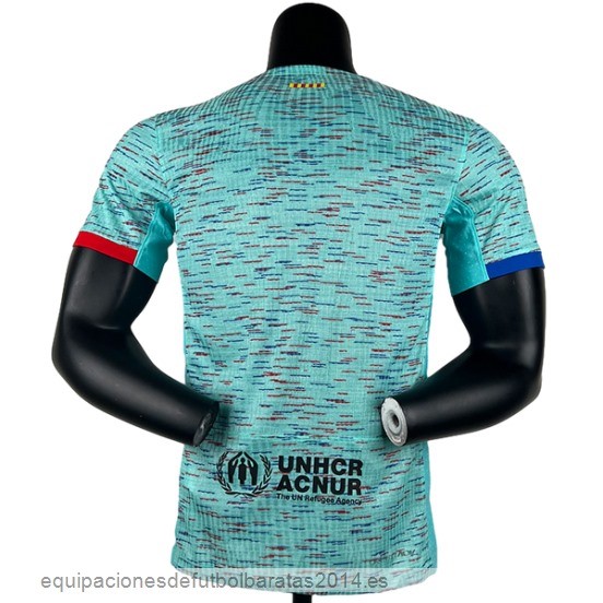 Nuevo Tailandia Jugadores 3ª Camiseta Barcelona 23/24 Azul Verde Baratas